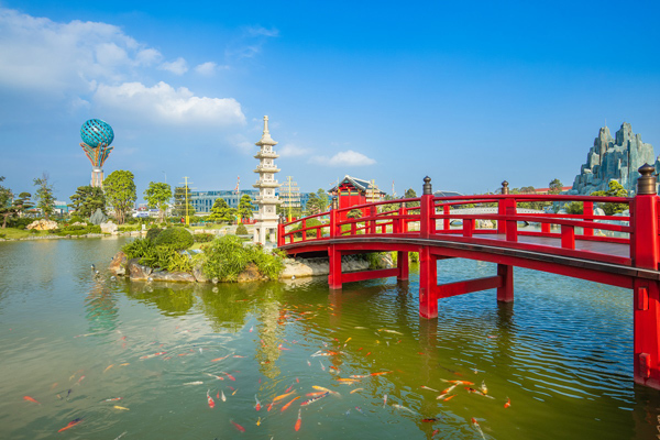 Công viên Nhật Bản Zen Park thuộc bộ 3 cộng viên liên hoàn được đầu tư công phu rất được lòng cộng đồng cư dân quốc tế